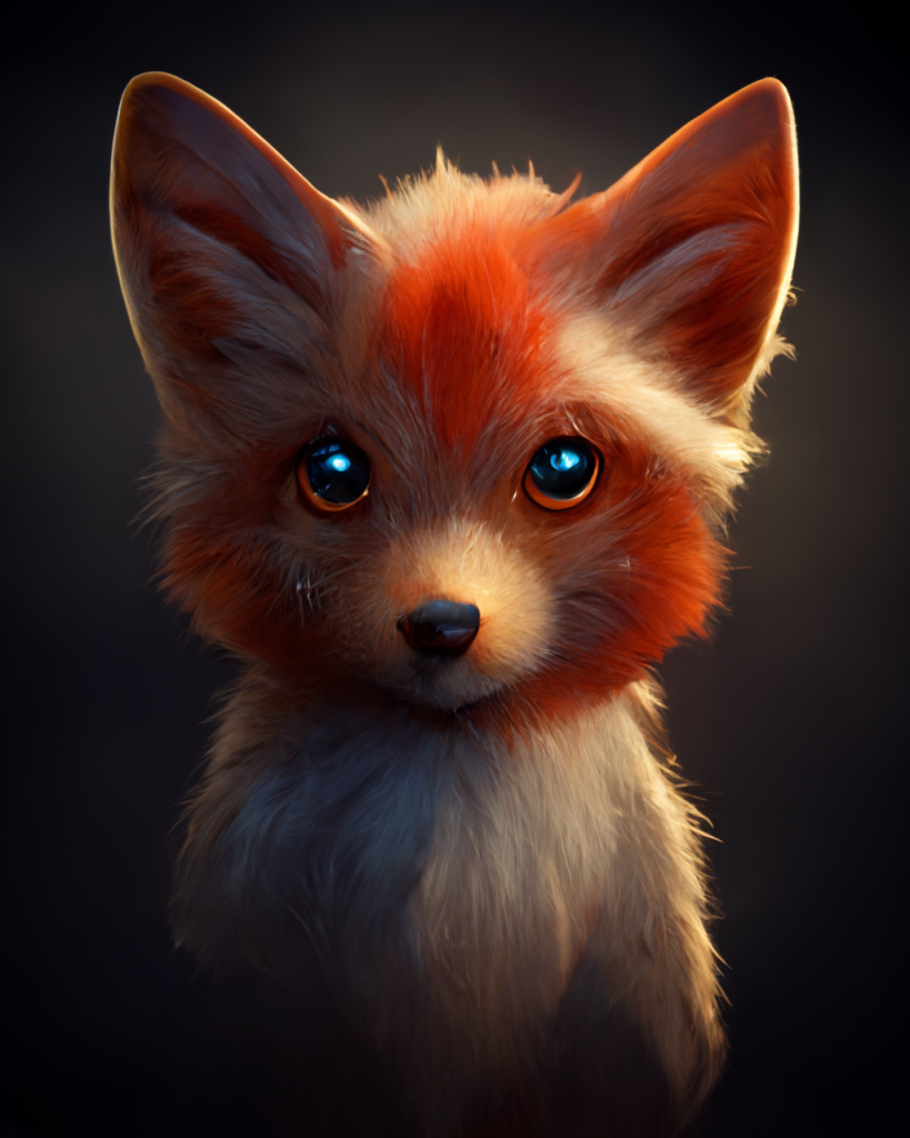 可爱的红狐狸肖像画