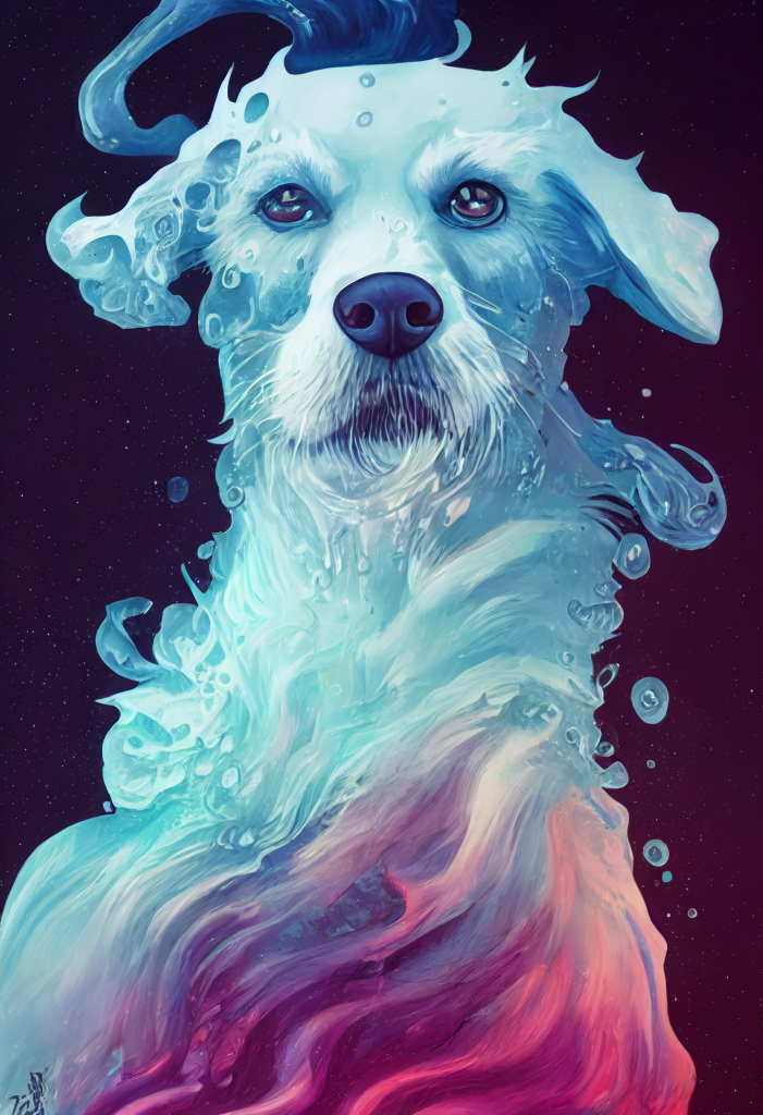 一只液体形态的梦幻酷狗